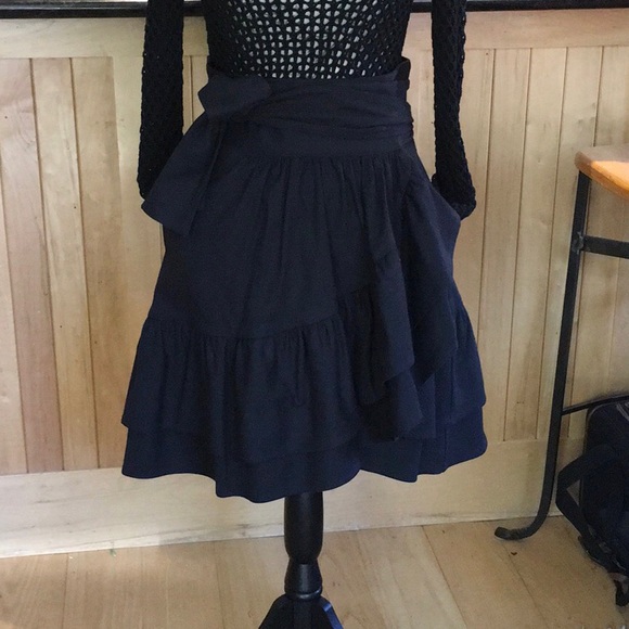 NWT! Marissa Webb Black Milos Faille Wrap Skirt 4 - Picture 4 of 13